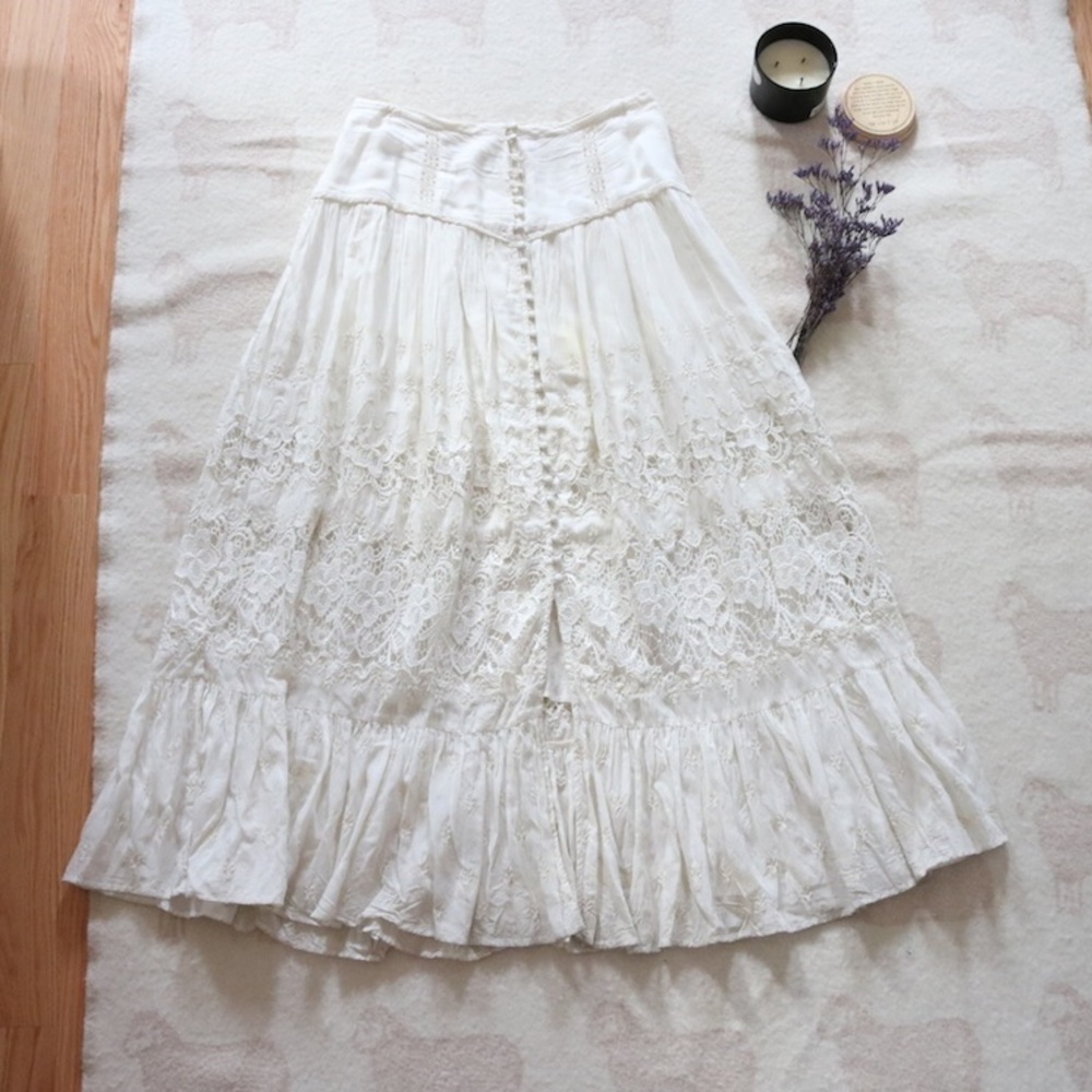 Vintage Free People | Lace Maxi Skirt - Picture 3 of 7